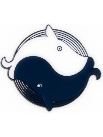 Yin Yang Whales Enamel Pin